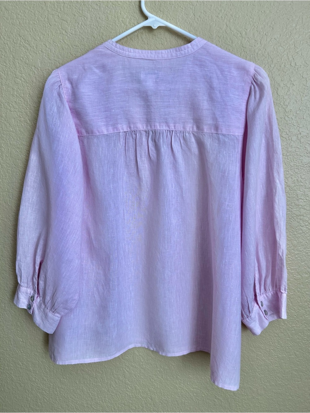 J. Jill Pink Linen Puff Sleeve Top - Picture 3 of 7